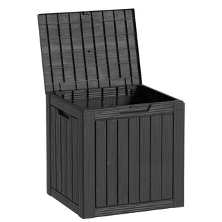 30 Gal. Black Outdoor Resin Waterproof Deck Box with Lockable Lid