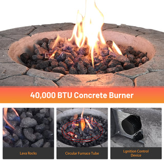 9'' H x 28'' W Fiber Reinforced Concrete Outdoor Fire pit