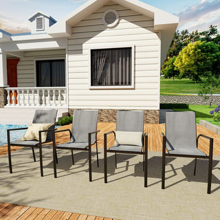 Aluminum Outdoor Dining Chairs Set – Stackable Patio Chairs with Durable Frame for Garden, Deck & Backyard