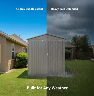 Motorcycle Outdoor Storage Shed with Window, Heavy Duty Weatherproof Bike Shelter