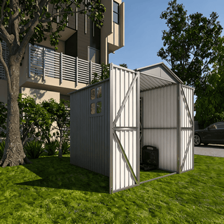 Motorcycle Outdoor Storage Shed with Window, Heavy Duty Weatherproof Bike Shelter