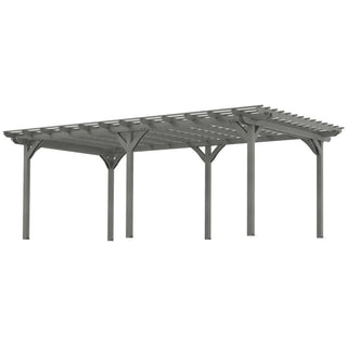 Outdoor Wooden Pergola Gazebo with Grape Trellis for Garden & Patio