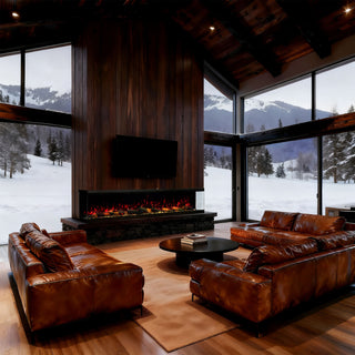 Panoramic 3-Sided Multi-Color LED Flame Wall-Mounted & Recessed Electric Fireplace