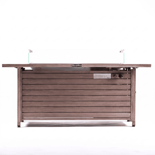 50,000 BTU Outdoor Propane Fire Pit Table with Glass Wind Guard, Lava Glass, Aluminum Frame & Stainless Steel Burner for Patio
