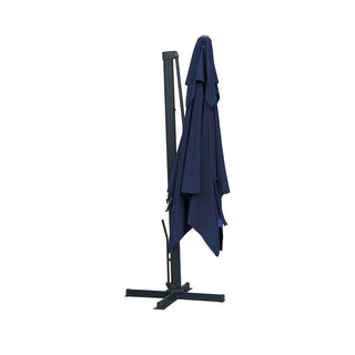 10FT Aluminum Cantilever Patio Umbrella with Removable LED Light Strips for Outdoor Shade