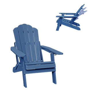Folding Plastic Adirondack Chair Multi Colors Blue Black Gray Weather Resistant Outdoor Patio Lawn Chair