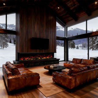 Panoramic 3-Sided Multi-Color LED Flame Wall-Mounted & Recessed Electric Fireplace