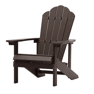 Brown Composite Adirondack Chair with Slat Seat for Patio, Lawn & Fire Pit