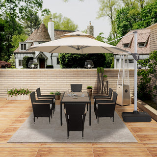 10 Ft Octagon Aluminum 360° Cantilever Patio Umbrella with Cover – Outdoor Yard Shade