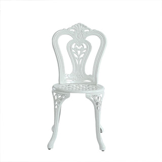 Mondawe 2-Piece Antique Bronze/White Cast Aluminum Stackable Outdoor Dining Chairs with Vintage European-Style Pattern for Patio & Garden