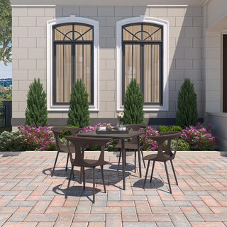 Mondawe 5 Pieces Outdoor Patio Dining Set with 1 Table & 4 Chairs for Balcony Backyard Garden