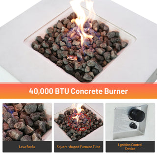 Fiber Reinforced Concrete Propane Gas Fire Pit table