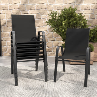 6-Piece Outdoor Patio Dining Chairs Set, Waterproof Teslin Fabric Chairs with Rust-Resistant Metal Frame, 350 lbs Weight Capacity,