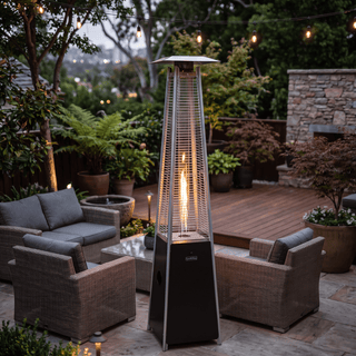 40,000 BTU Propane Quartz Tube Patio Heater with Adjustable Heat & Wheels for Patio, Backyard & Outdoor Gatherings