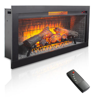 42-Inch Infrared Electric Fireplace with Removable Mantel & Insert – Touch Panel Electric Fireplace Heater for Home Decor