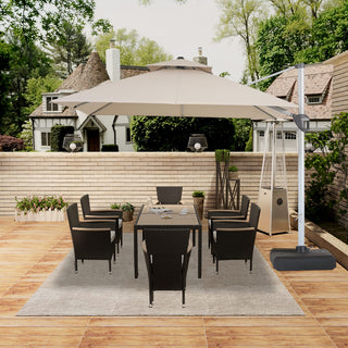 10 Ft Square Aluminum 360° Cantilever Patio Umbrella with Cover – Outdoor Yard Market Shade