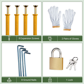 Durable 5x3FT Galvanized Steel Shed & Gazebo Combo, Easy Assembly Lean-To Storage with Open Pergola