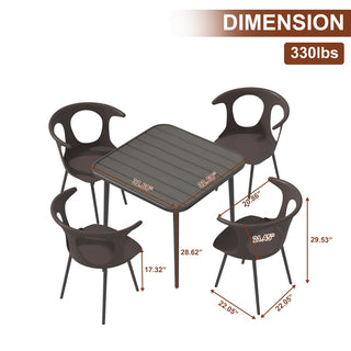 Mondawe 5 Pieces Outdoor Patio Dining Set with 1 Table & 4 Chairs for Balcony Backyard Garden