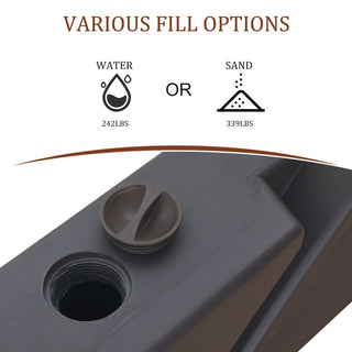 4 in Cantilever Umbrella Base PE Square Market Patio Umbrella Base Outdoor Stand in Black