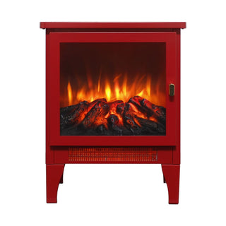 18-Inch Freestanding Electric Fireplace Stove Heater with 3D Flame Effect