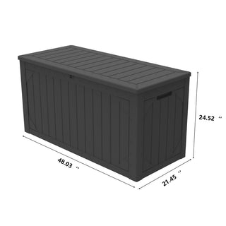 100 Gal. Outdoor Storage Box Black/Brown/Gray Resin Deck Box