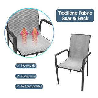 Aluminum Outdoor Dining Chairs Set – Stackable Patio Chairs with Durable Frame for Garden, Deck & Backyard
