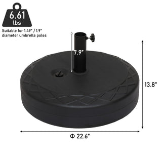 Round Patio Umbrella Base, Heavy-Duty Outdoor Umbrella Stand, Weather-Resistant
