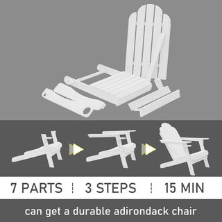 Curveback White Plastic Outdoor Adirondack Chair with Cup Holder and Umbrella Hole