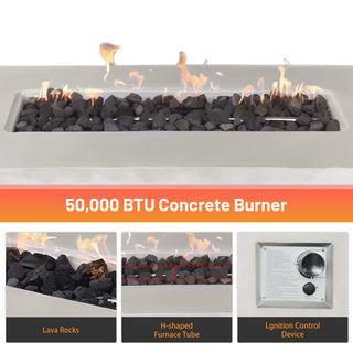24'' H Concrete Propane/Natural Gas Outdoor Fire Pit Table