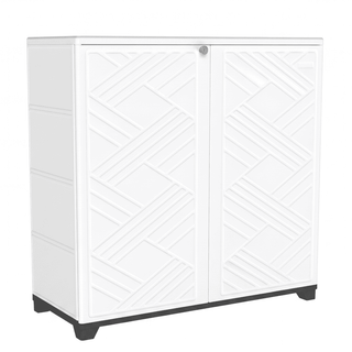 75 Gal. Outdoor Resin Storage Cabinet, 1-Shelf Patio Deck Box for Garden Tools, Porch & Indoor Storage