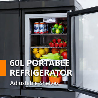 Luxury 46-Inch 4-Burner Outdoor Kitchen Island With Wine Cooler, Sink & Granite Countertops