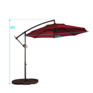 10FT Steel Cantilever Patio Umbrella with 2-Way Stop Crank, Offset Hanging Outdoor Umbrella for Patio, Pool, Deck & Garden