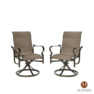 5-Piece Outdoor Patio Dining Set – 48" Round Table with Umbrella Hole & 4 Swivel Rocking Chairs, Rust-Resistant Aluminum