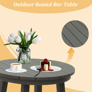 Navy HIPS Bar Height Bistro Table Outdoor Patio Side Table for Backyard Deck Porch