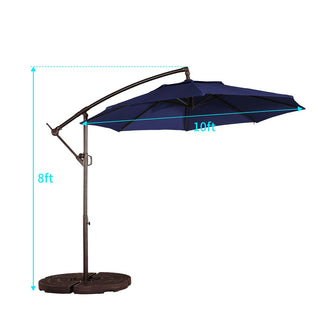 10FT Steel Cantilever Patio Umbrella with 2-Way Stop Crank, Offset Hanging Outdoor Umbrella for Patio, Pool, Deck & Garden