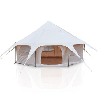 14.8ft × 9.2ft 600D Oxford Bell Tent with Stove Jack, Waterproof Glamping Yurt Tent for Family Camping, Heavy-Duty 4-Season Outdoor Tent