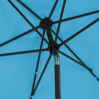 10Ft Outdoor Rectangular Umbrella with 26 Solar-Powered LED Lights, Crank and Tilt