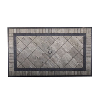 67x40 Inch Aluminum Patio Dining Table in Antique Bronze | Outdoor Rectangle Table for 6 with 2.4" Umbrella Hole