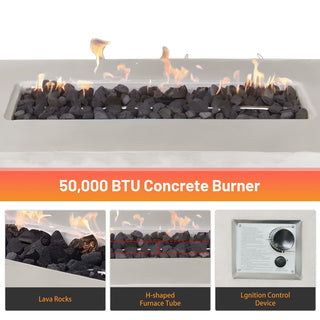 24'' H Concrete Propane/Natural Gas Outdoor Fire Pit Table
