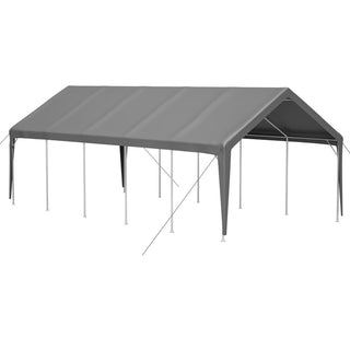 13x26 FT Heavy Duty Carport Canopy with 2 Roll-Up Doors, Side Door, Removable End Walls & Windows – Portable Garage Shelter for Outdoor Storage