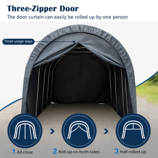 Heavy Duty Anti-Snow 10x20/12x20 FT Carport, Commercial Grade Steel Frame Portable Garage Canopy with Vented Waterproof Roof for Car/Boat/RV Storage