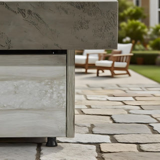 Outdoor Firepit Table, 48 x 24 Inch Rectangle Fire Pit Table, 50000 BTU Propane Fire Pits Table for Patio Set, two height options