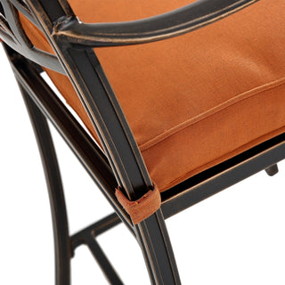 6-Piece Cast Aluminum Bar Dining Chairs Set – Antique Bronze, Curved Back & Diamond Mesh Design