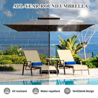 Aluminum Cantilever Patio Umbrella with Tilt Function – Outdoor Offset Market Umbrella for Backyard, Deck & Pool (Base Not Included)