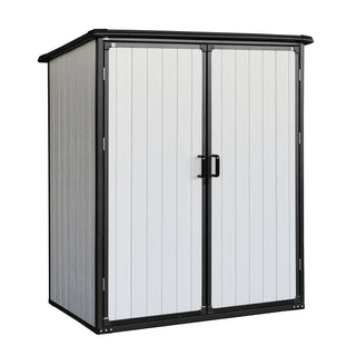 5x3 FT Outdoor Storage Shed Waterproof Resin Cabinet with Lockable Doors for Bikes and Patio Furniture