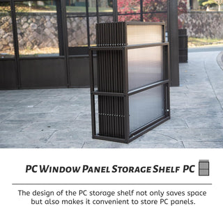 Aluminum Lean to Gazebo Sun Room with 2 Lockable Sliding Doors for Garden Patio Deck