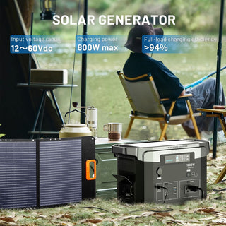 1800W Portable Power Station 1536Wh - Solar Compatible for Outdoor & Home Emergency