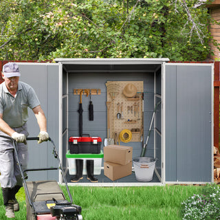 5x3 FT Outdoor Storage Shed Waterproof Resin Cabinet with Lockable Doors for Bikes and Patio Furniture