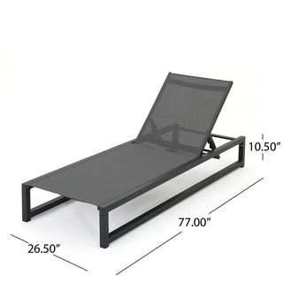 Five-Position Adjustable Two-Piece Outdoor Lounge Chair With Durable Aluminum Frame And Textilene Mesh Fabric