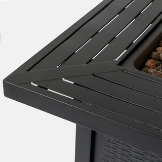 28-inch Iron Square Propane Fire Pit Table Perfect For Any Outdoor Space